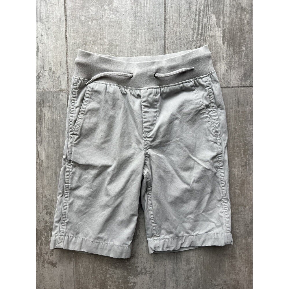 Gap Kids Boys Cotton Flat Front Pull On Chino Golf Shorts Silver Gray S 6-7